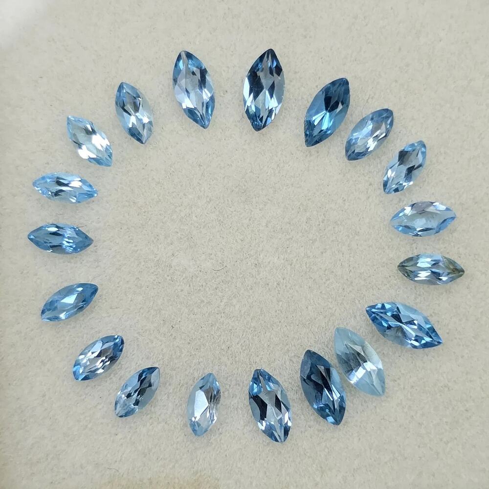 Natural Blue Topaz 1.83ct Set 5x2.5mm Irradiated Loose Gems